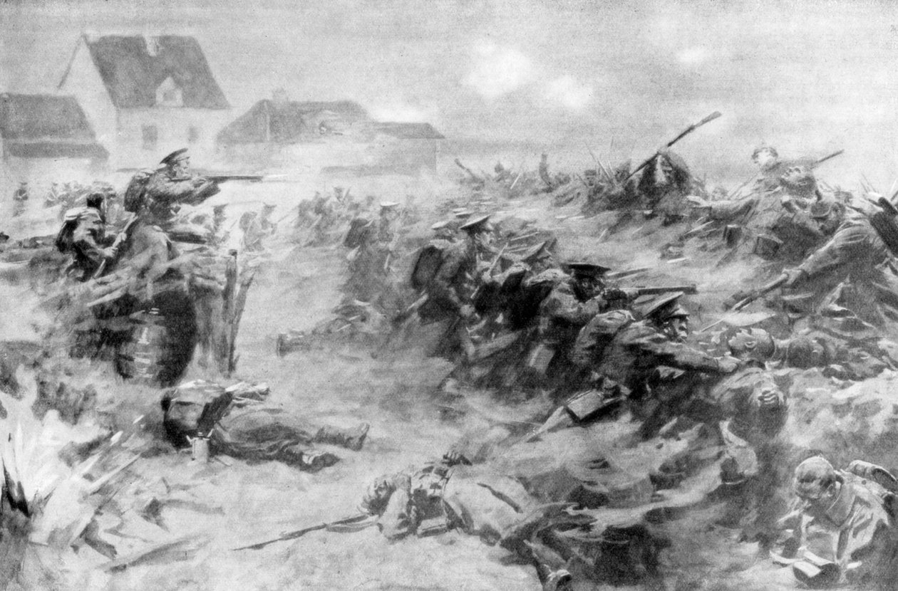 Anglicy odpierają Niemców na froncie Ypres, Belgia, 11 listopada 1914, 1926 autorstwa Unbekannt
