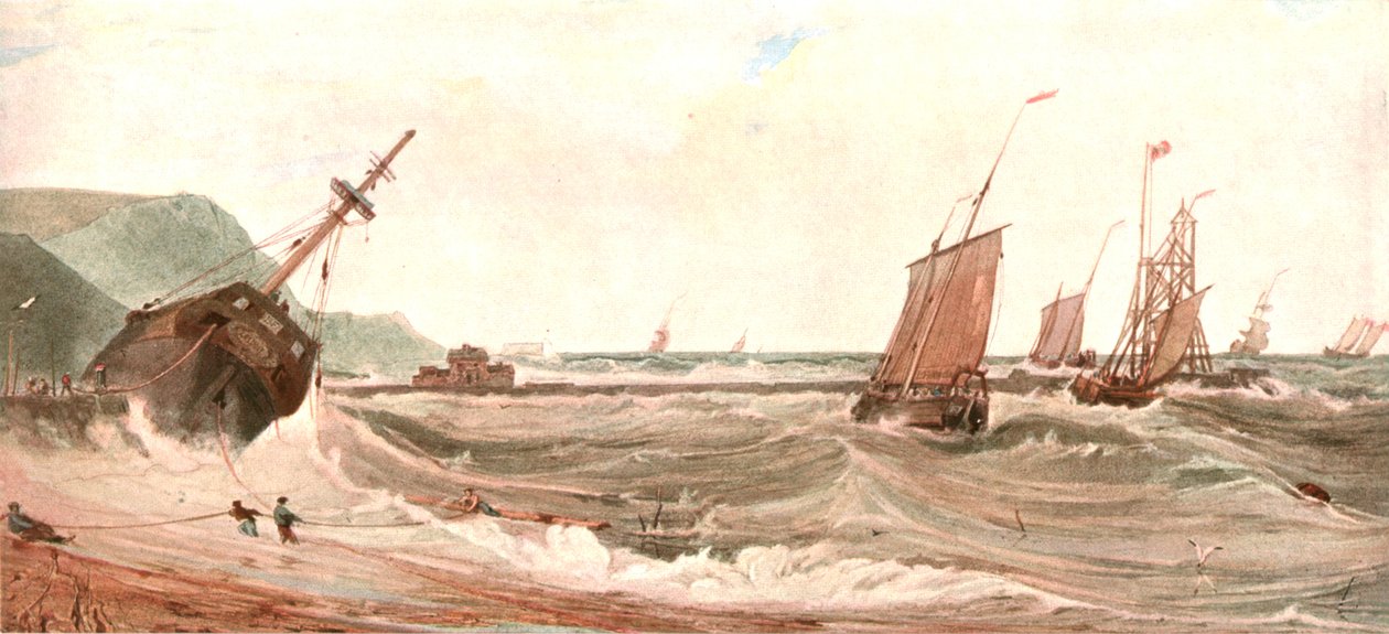 Wejście do portu Boulogne, ok. 1900. autorstwa Unbekannt