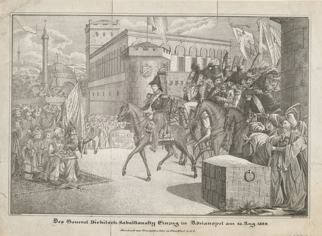 Wjazd grafa Iwana Iwanowicza Diebitscha-Zabalkanskiego do Adrianopola, 1829 autorstwa Unbekannt