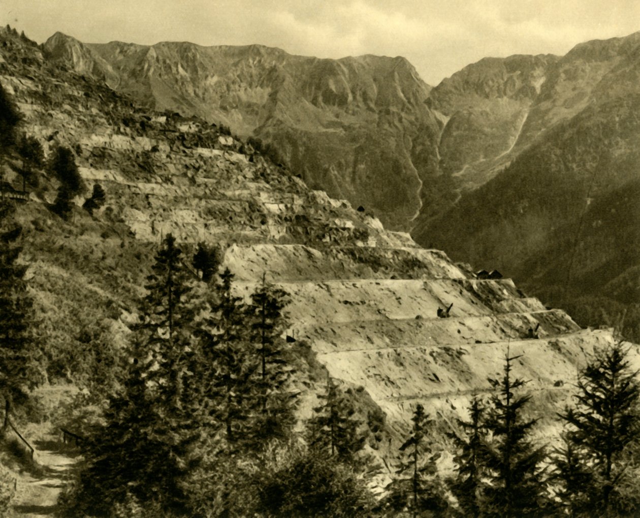 Kopalnia Erzberg, Styria, Austria, ok. 1935. autorstwa Unbekannt