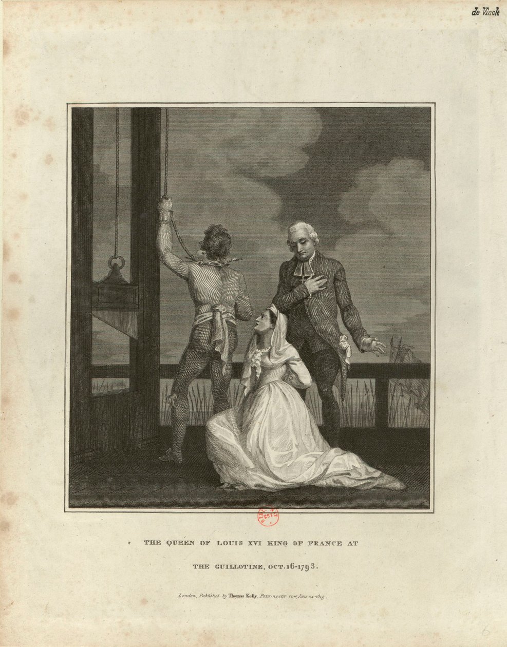 Egzekucja Marii Antoniny 16 października 1793 r. 1815 r. autorstwa Unbekannt