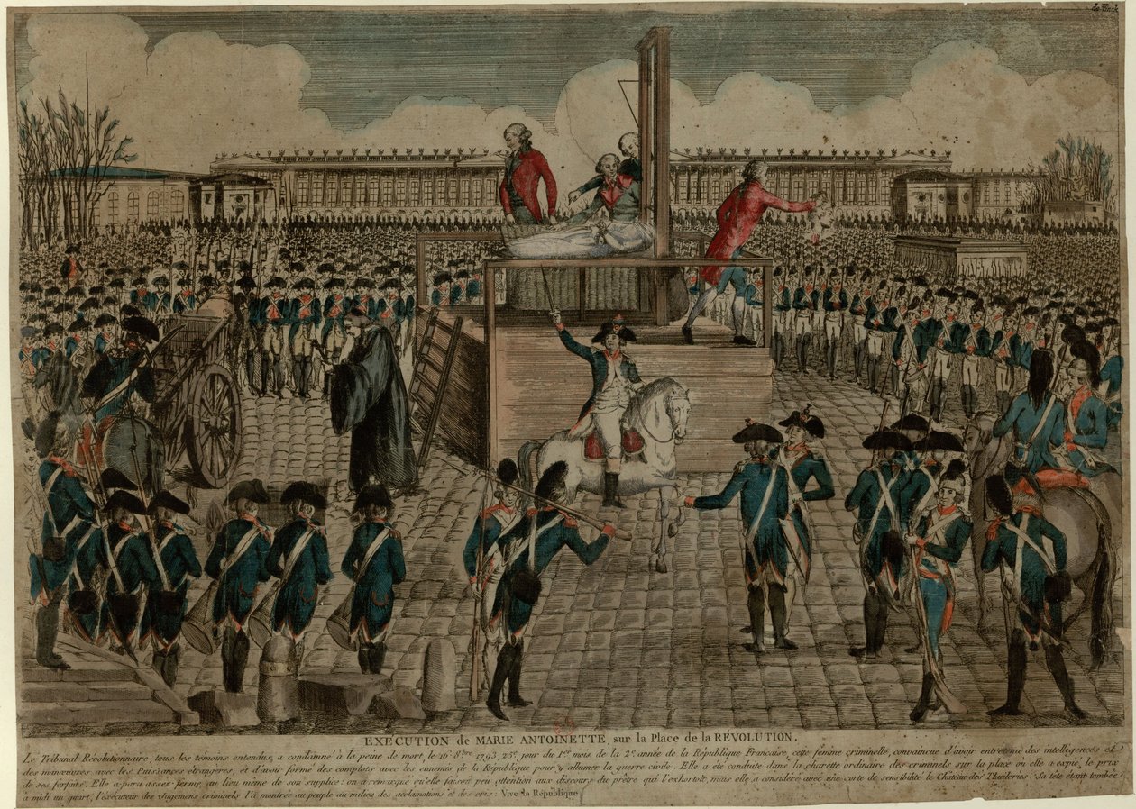 Egzekucja Marii Antoniny na Placu Rewolucji 16 października 1793 r. 1793. autorstwa Unbekannt