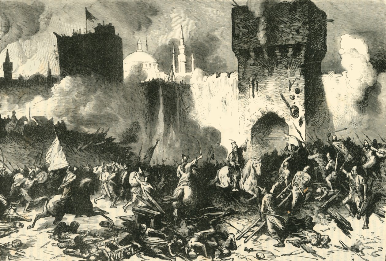 Ostateczny atak na Konstantynopol, 29 maja 1453, 1890. autorstwa Unbekannt