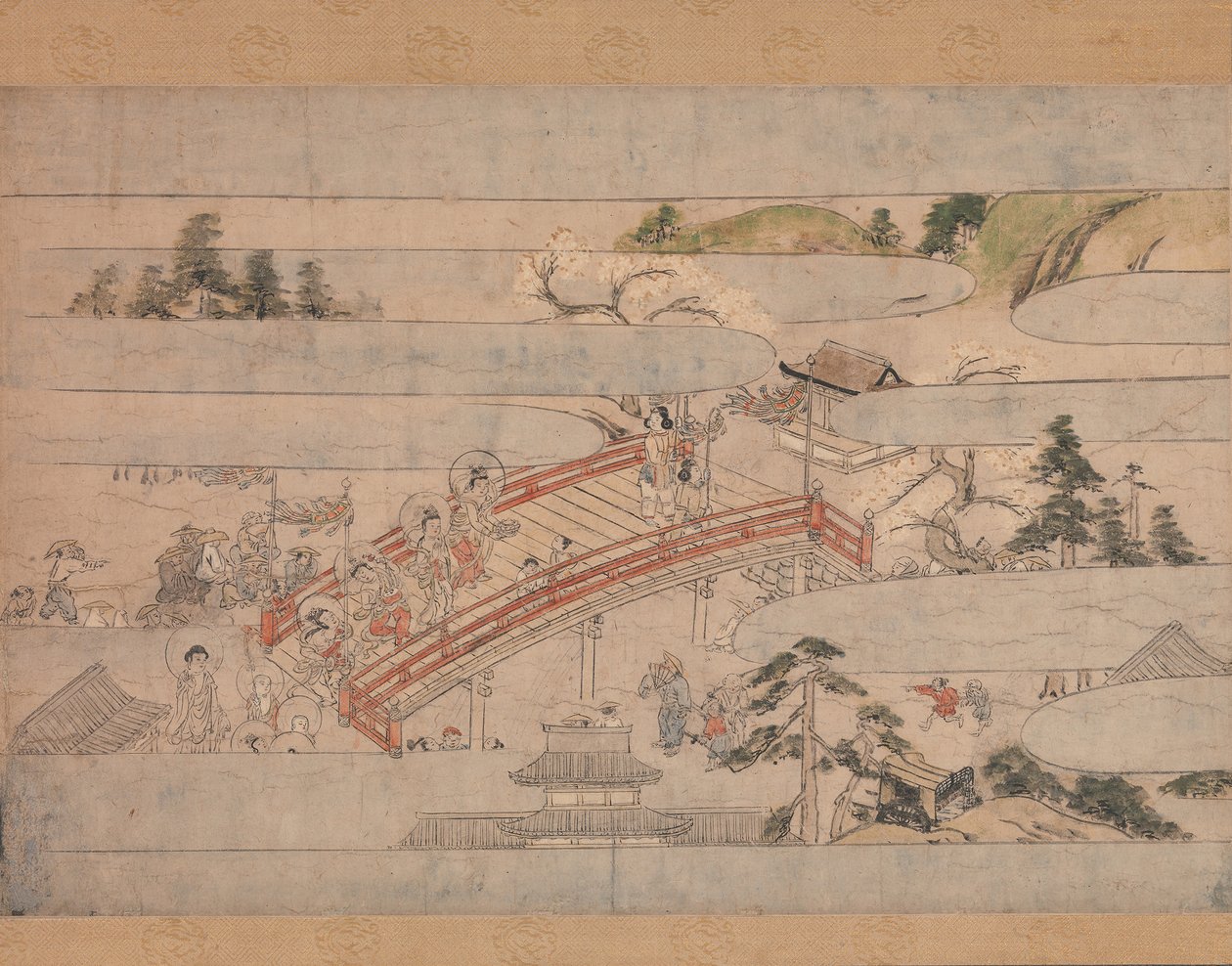Ostatnia scena z Długiej opowieści na jesienną noc Aki no yonaga monogatari, ca. 1400. autorstwa Unbekannt
