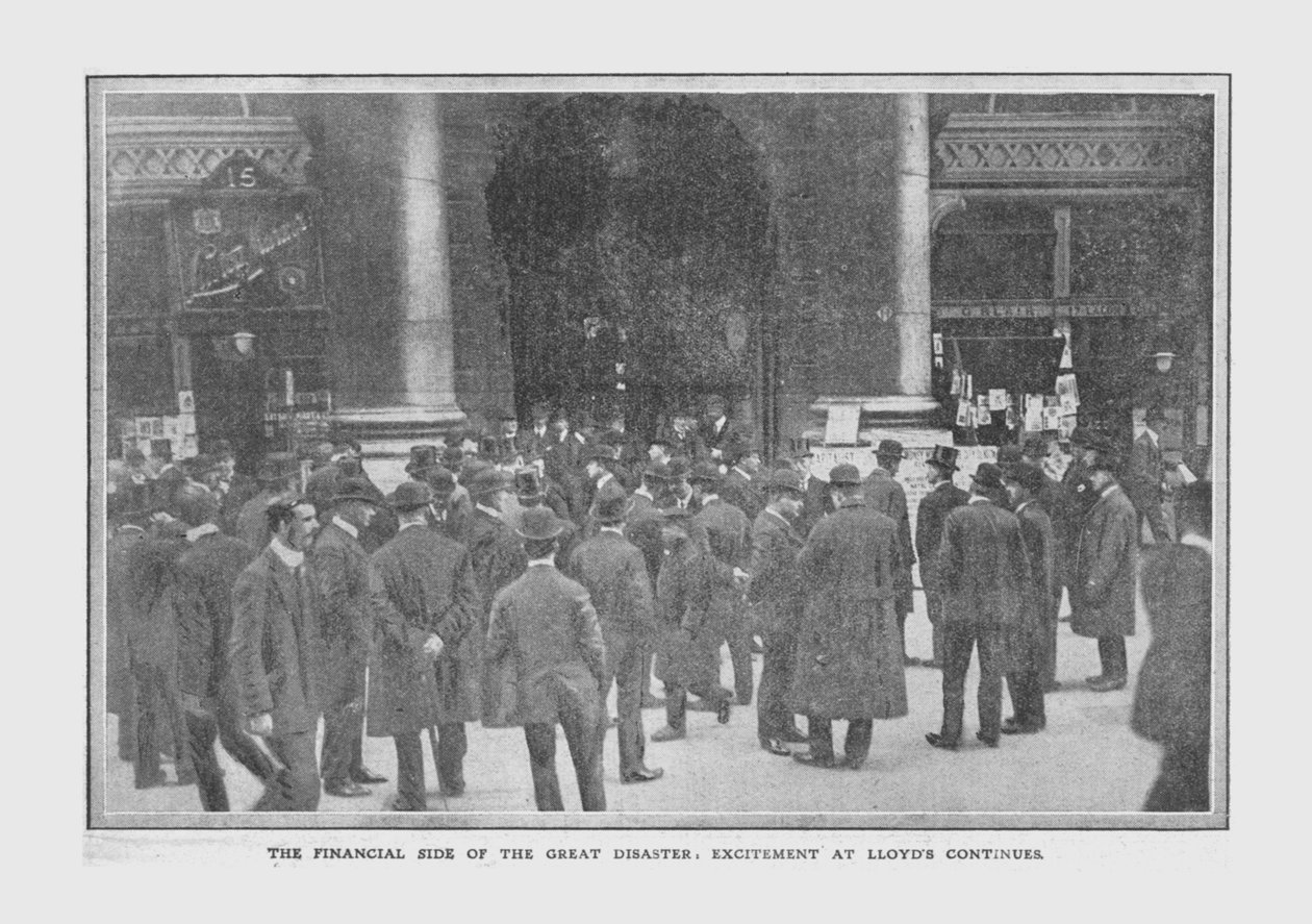Finansowa strona wielkiej katastrofy, podekscytowanie w Lloyds trwa, 20 kwietnia 1912 r. autorstwa Unbekannt