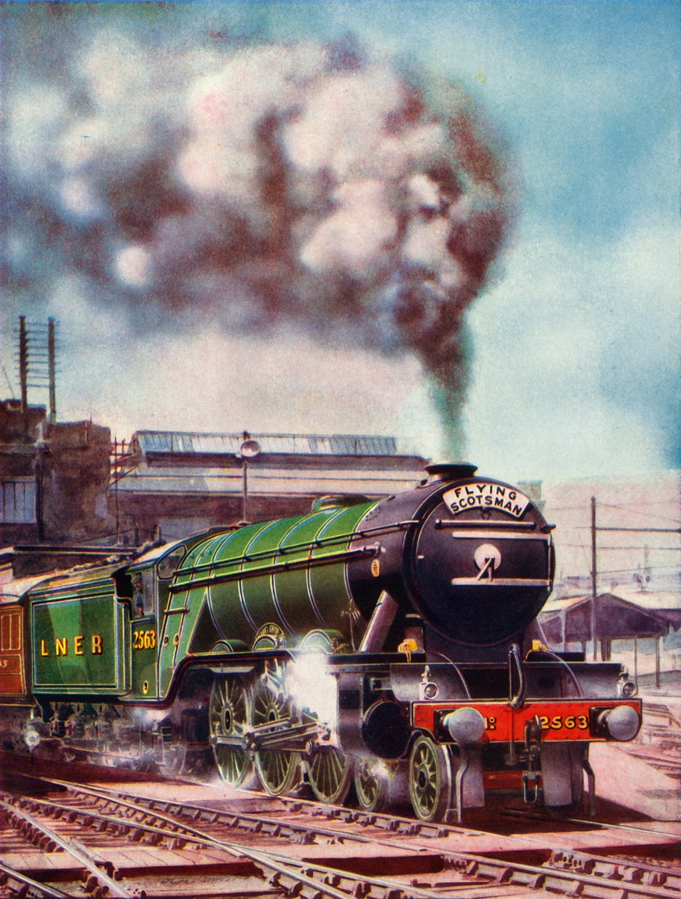 Latający Szkot opuszczający stację Kings Cross, ciągnięty przez nr 2563, 1935-36. autorstwa Unbekannt