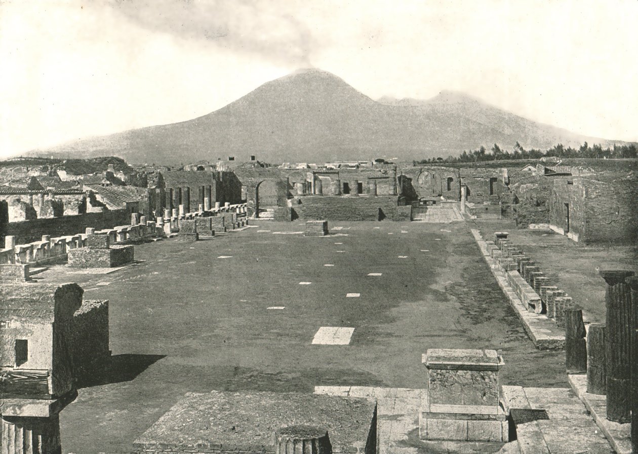 Forum w Pompejach i Wezuwiuszu, Włochy, 1895. autorstwa Unbekannt