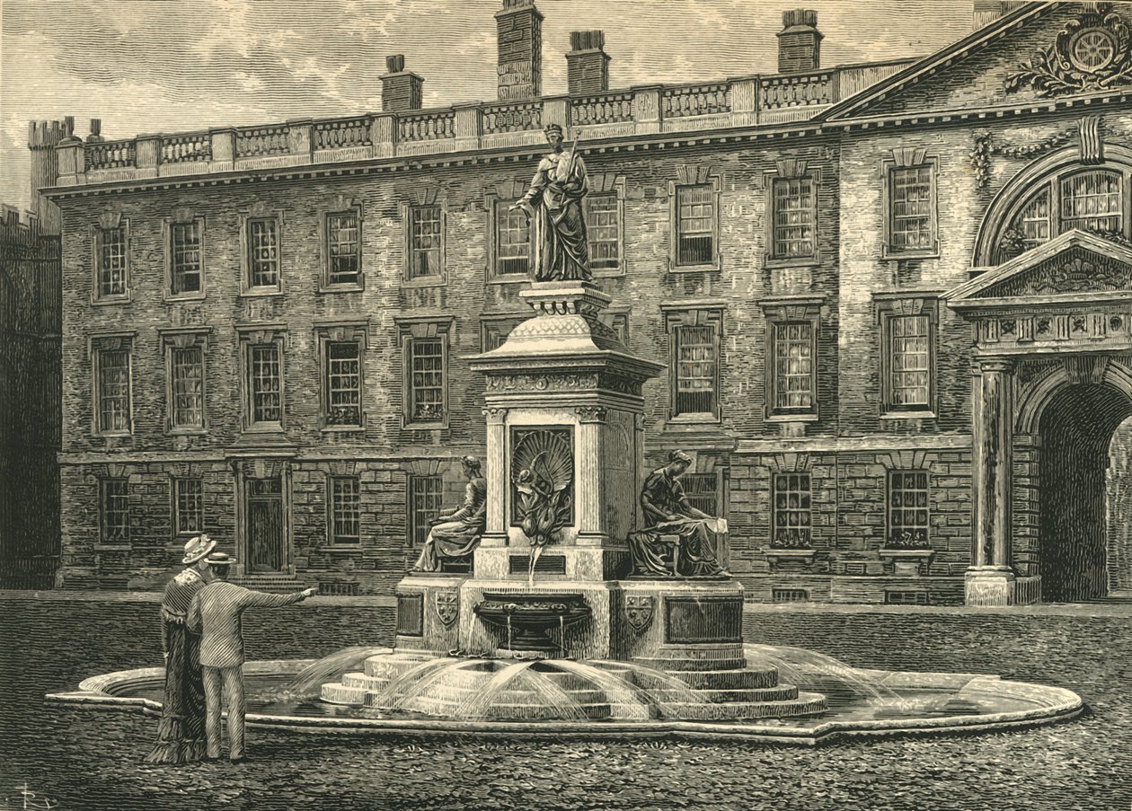 Fontanna, Kings College, Cambridge, koniec XIX wieku. autorstwa Unbekannt