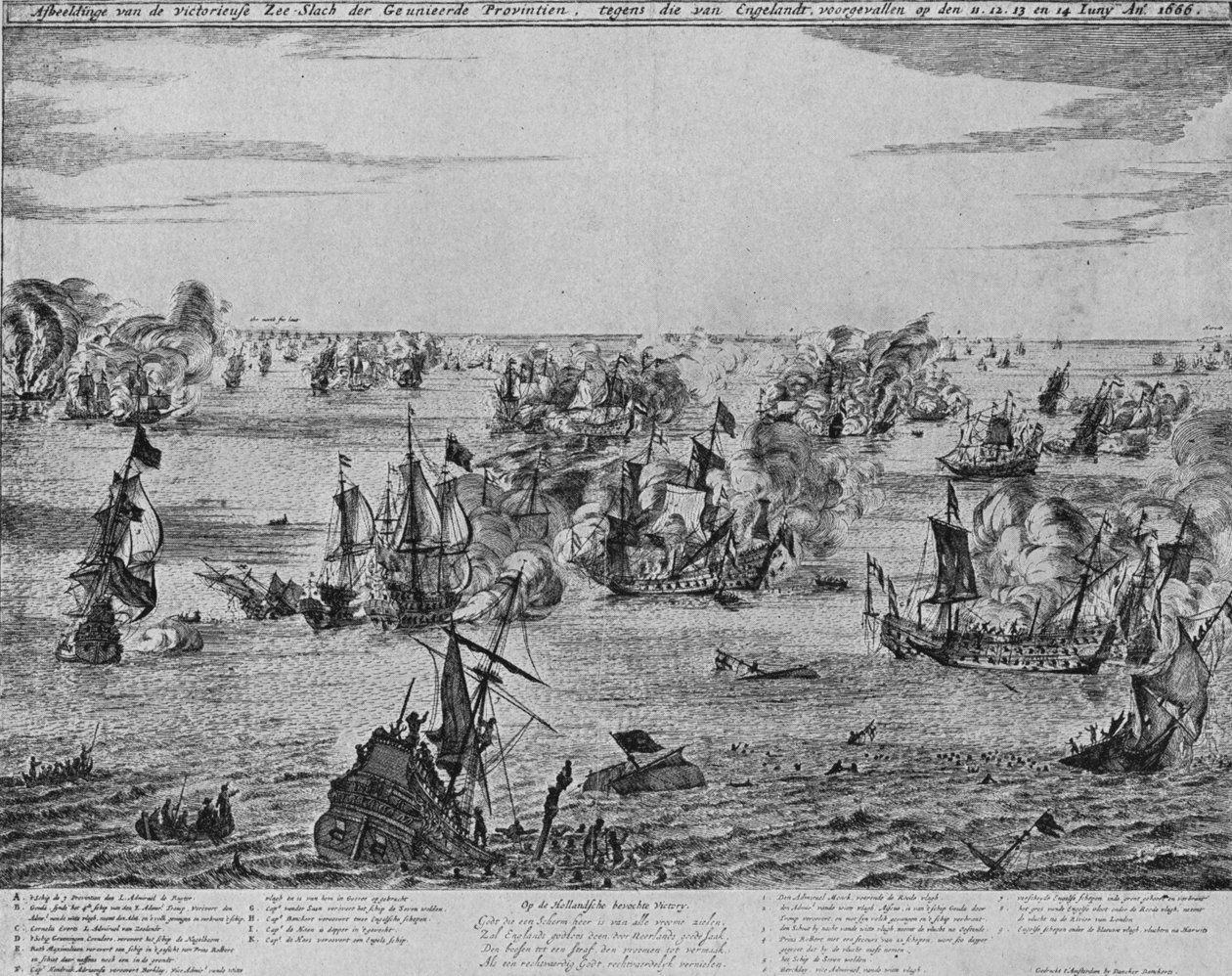 Walka czterodniowa, c1667 autorstwa Unbekannt