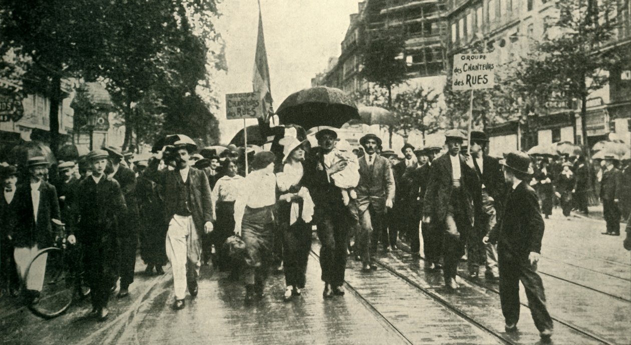 Francuskie wezwanie do broni: rezerwiści dołączają do barw w Paryżu, 1920 r. autorstwa Unbekannt