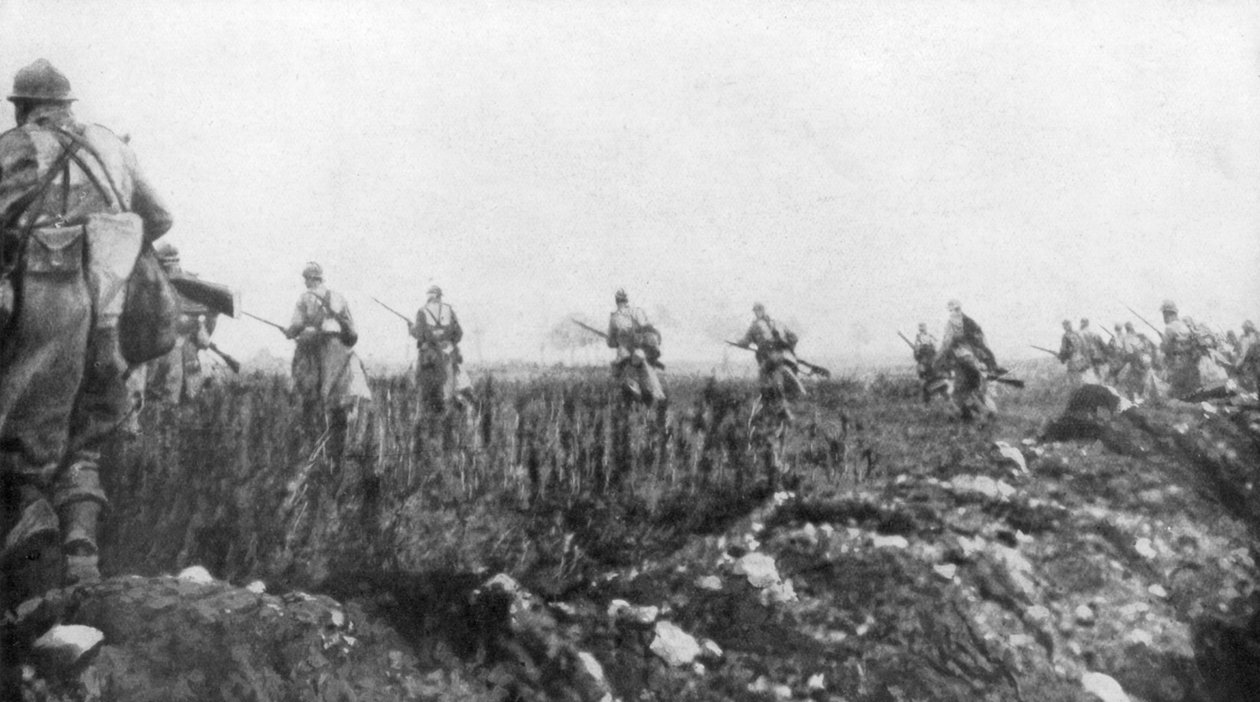 Francuzi rozpoczynają ofensywę, 2. bitwa pod Szampanią, Francja, 25 września 1915 r autorstwa Unbekannt