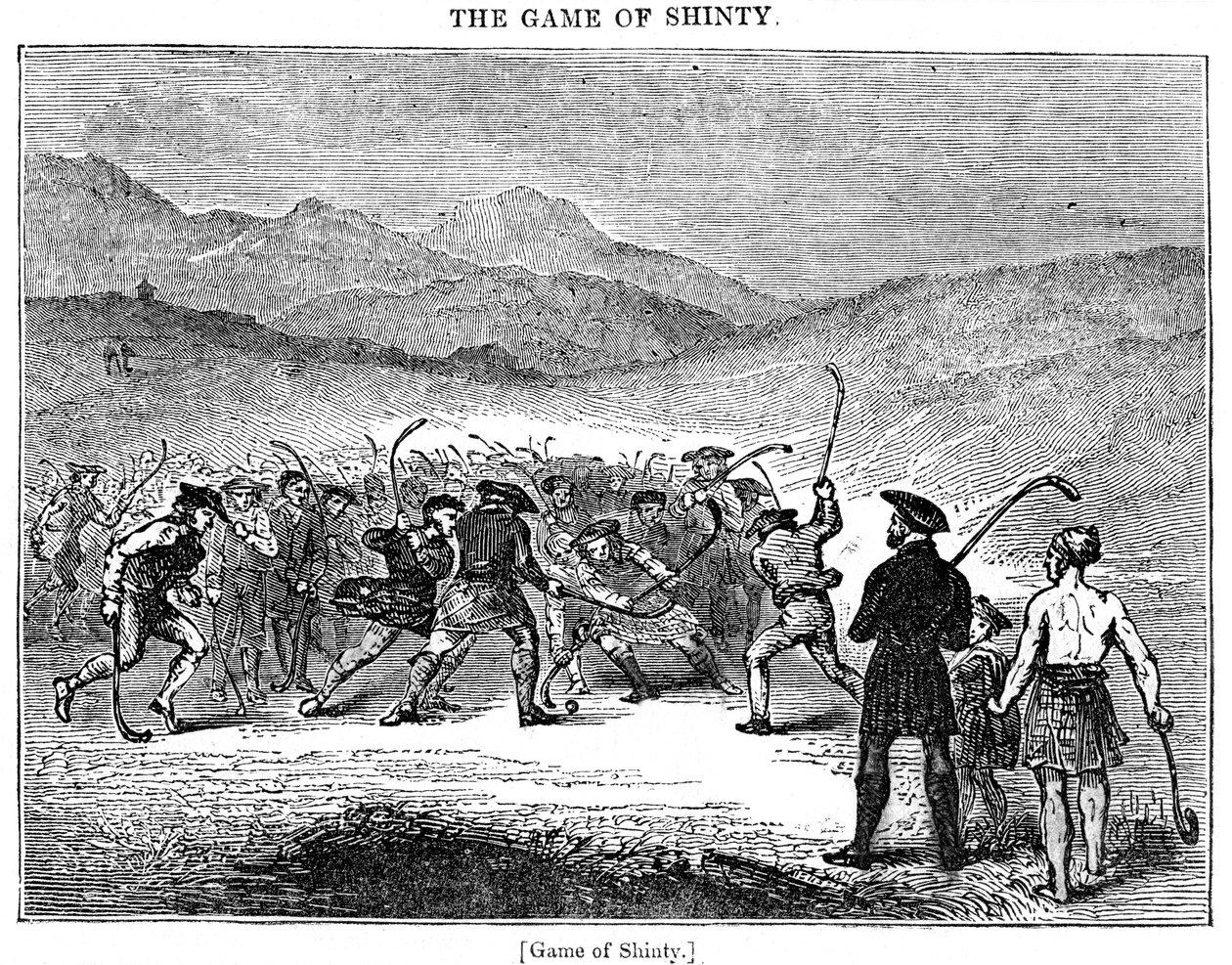 Gra w Shinty, XVIII lub XIX wiek autorstwa Unbekannt