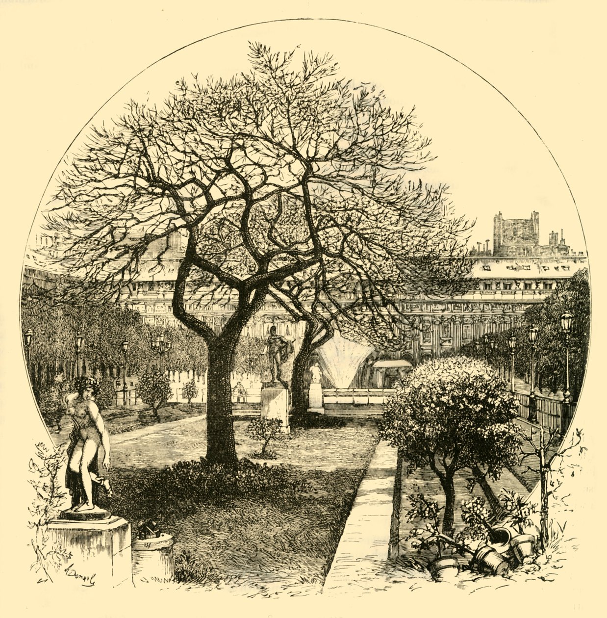 Ogrody Palais Royal, Paryż, 1890. autorstwa Unbekannt