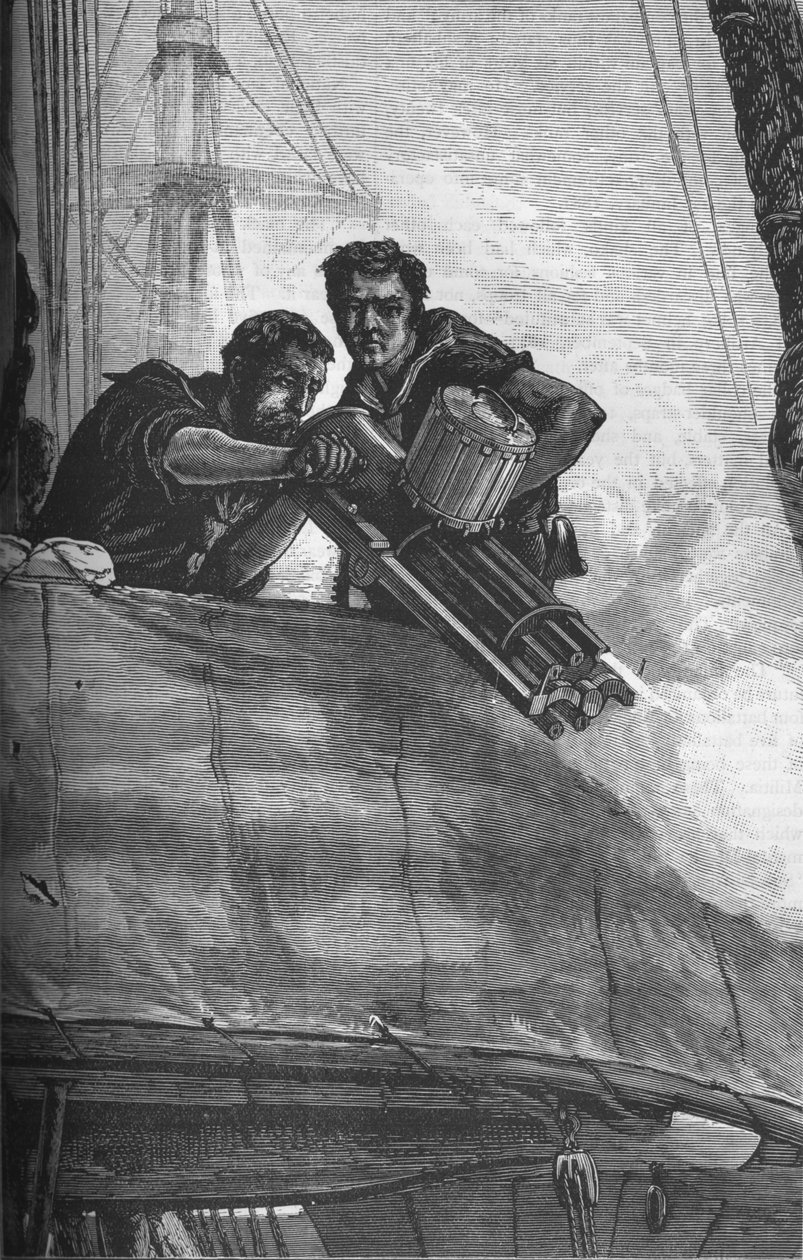 Gatling Gun używany w brytyjskiej marynarce wojennej, ok. 1880 r autorstwa Unbekannt