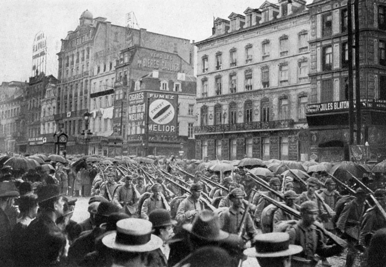 Przemarsz armii niemieckiej przez Brukselę, I wojna światowa, ok. 1914 r. 1920 autorstwa Unbekannt