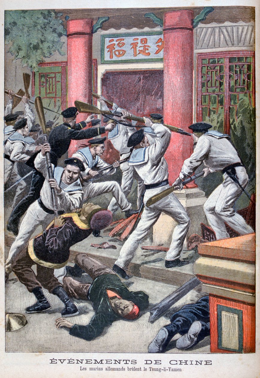 Niemieccy marynarze palą Tsung-Li-Yamen, 1900 autorstwa Unbekannt