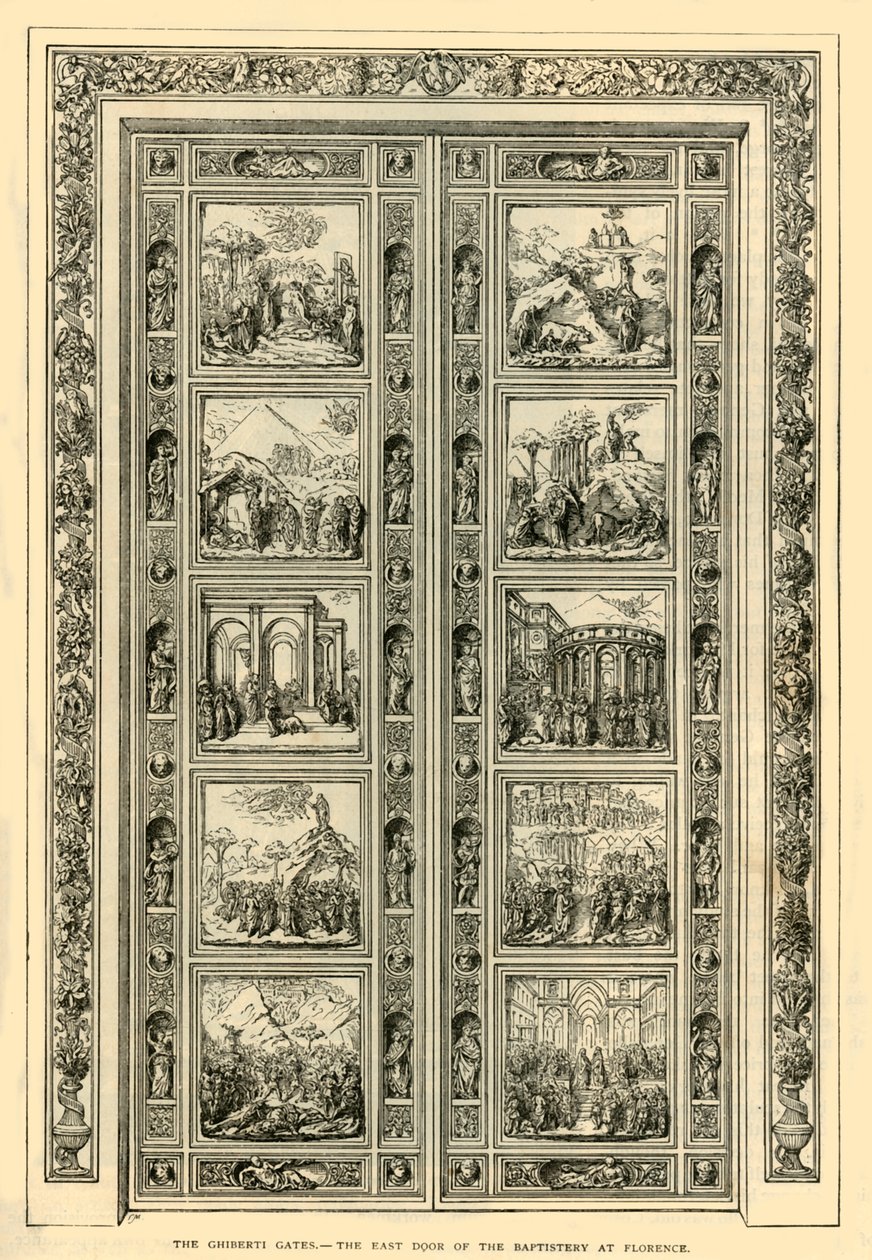 Bramy Ghiberti – wschodnie drzwi baptysterium we Florencji, 1882 r. autorstwa Unbekannt