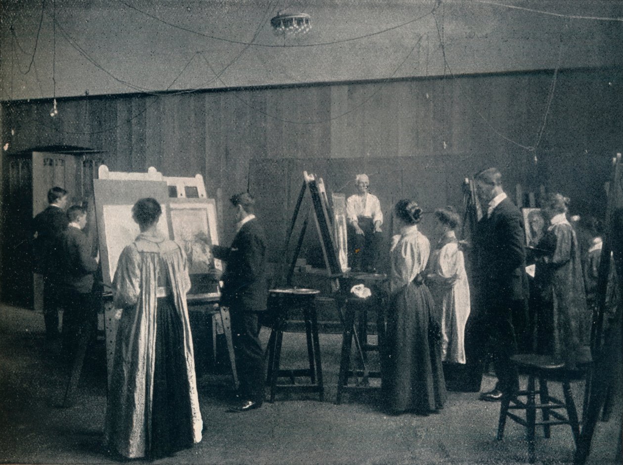 Glasgow School of Art, jeden z pokoi życia, ok. 1900 autorstwa Unbekannt