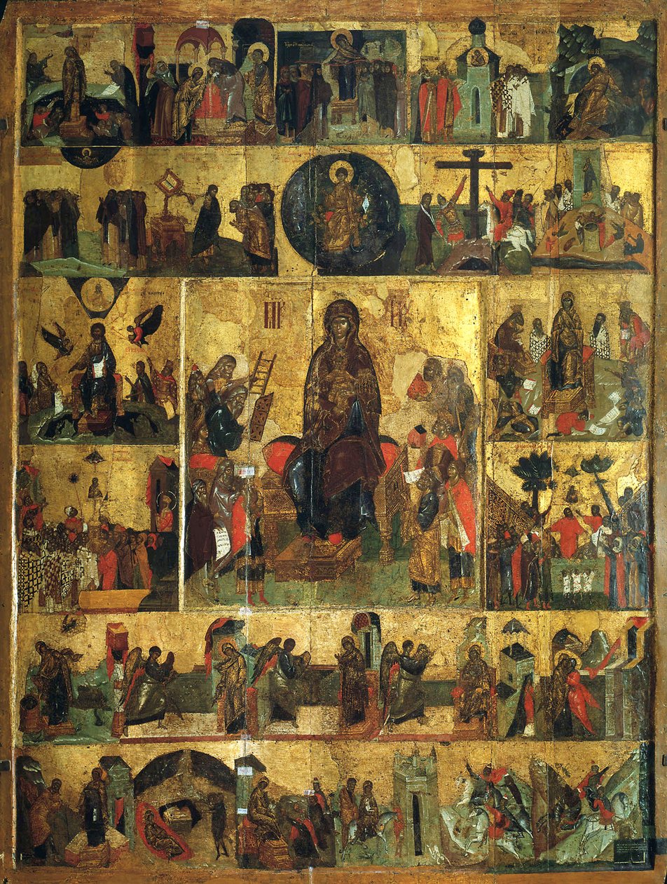 Gloryfikacja Dziewicy, Hymn Akatystów do Najświętszej Bogurodzicy, XIV w. autorstwa Unbekannt