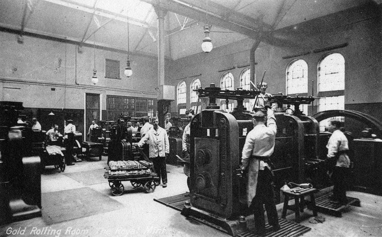 Gold Rolling Room, Mennica Królewska, Tower Hill, Londyn, początek XX wieku autorstwa Unbekannt