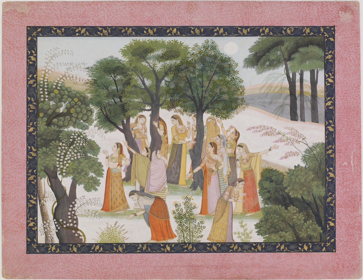Gopi poszukują Kryszny z Bhagavata Purany, ca. 1780. autorstwa Unbekannt