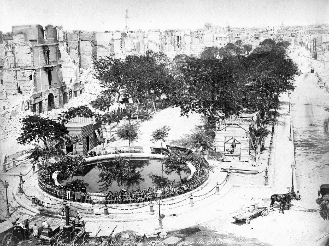 Wielki Plac po pożarze, Aleksandria, Egipt, ok. 1910 autorstwa Unbekannt