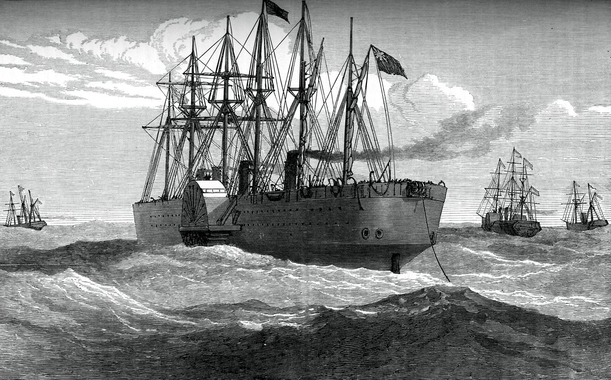 Wielki Wschód rozgrywający telegraf atlantycki, c1865, c1880 autorstwa Unbekannt