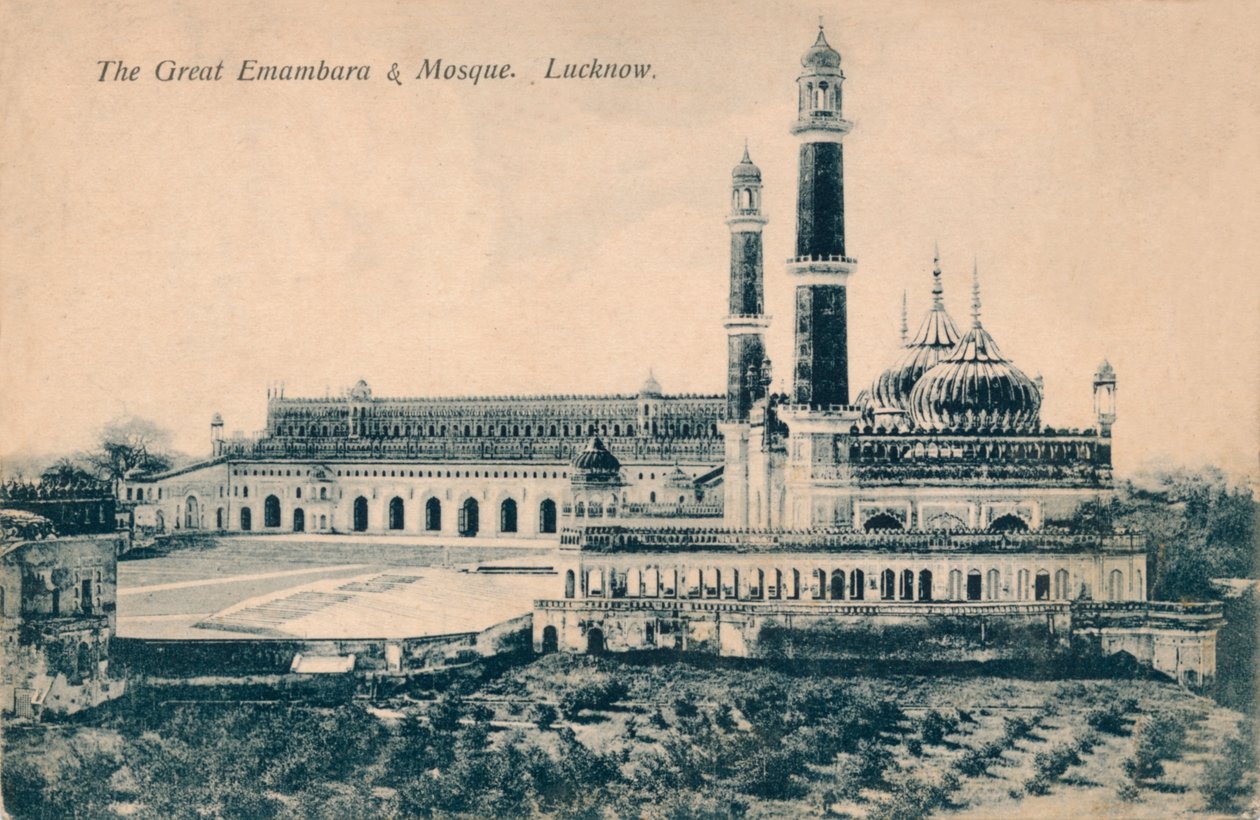 Wielka Emmambara i Meczet. Lucknow, ok. 1900 autorstwa Unbekannt