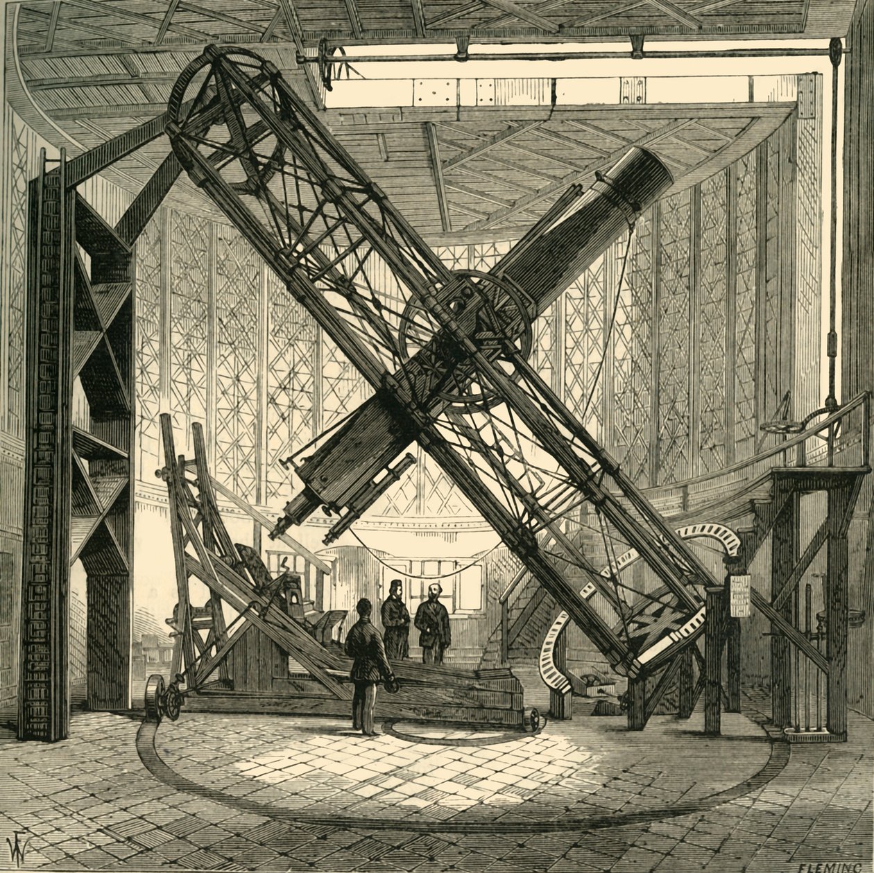 Wielki Teleskop Równikowy w Kopule, Obserwatorium w Greenwich, c1878. autorstwa Unbekannt