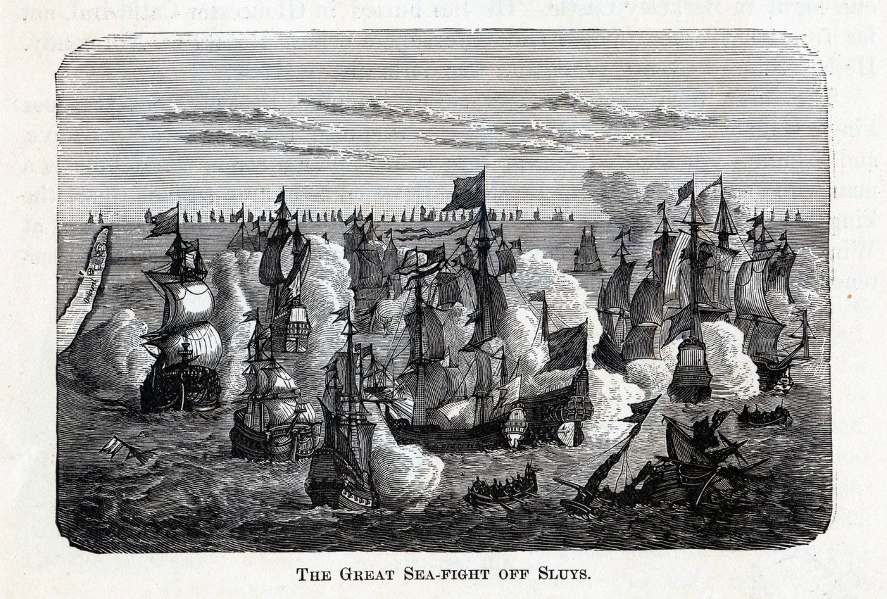 Wielka bitwa morska poza Sluys, 1882 autorstwa Unbekannt