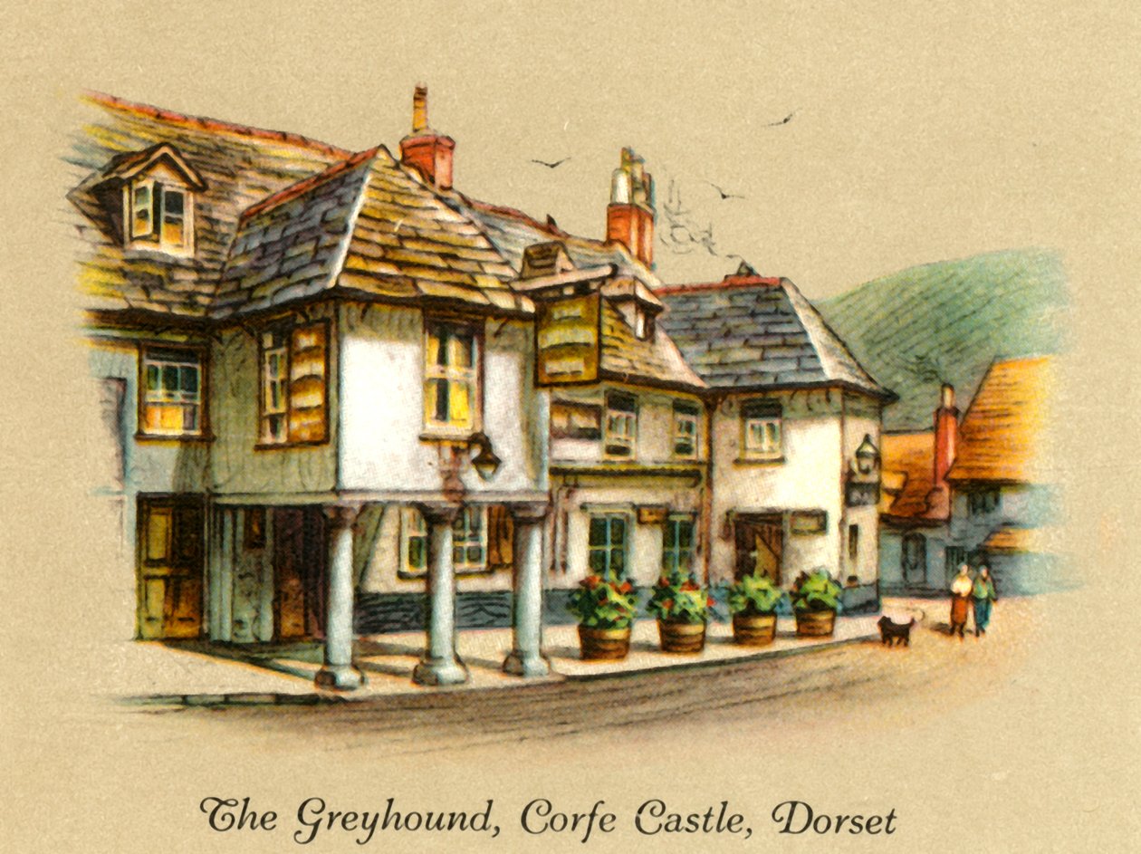 Greyhound, zamek Corfe, Dorset, 1936. autorstwa Unbekannt
