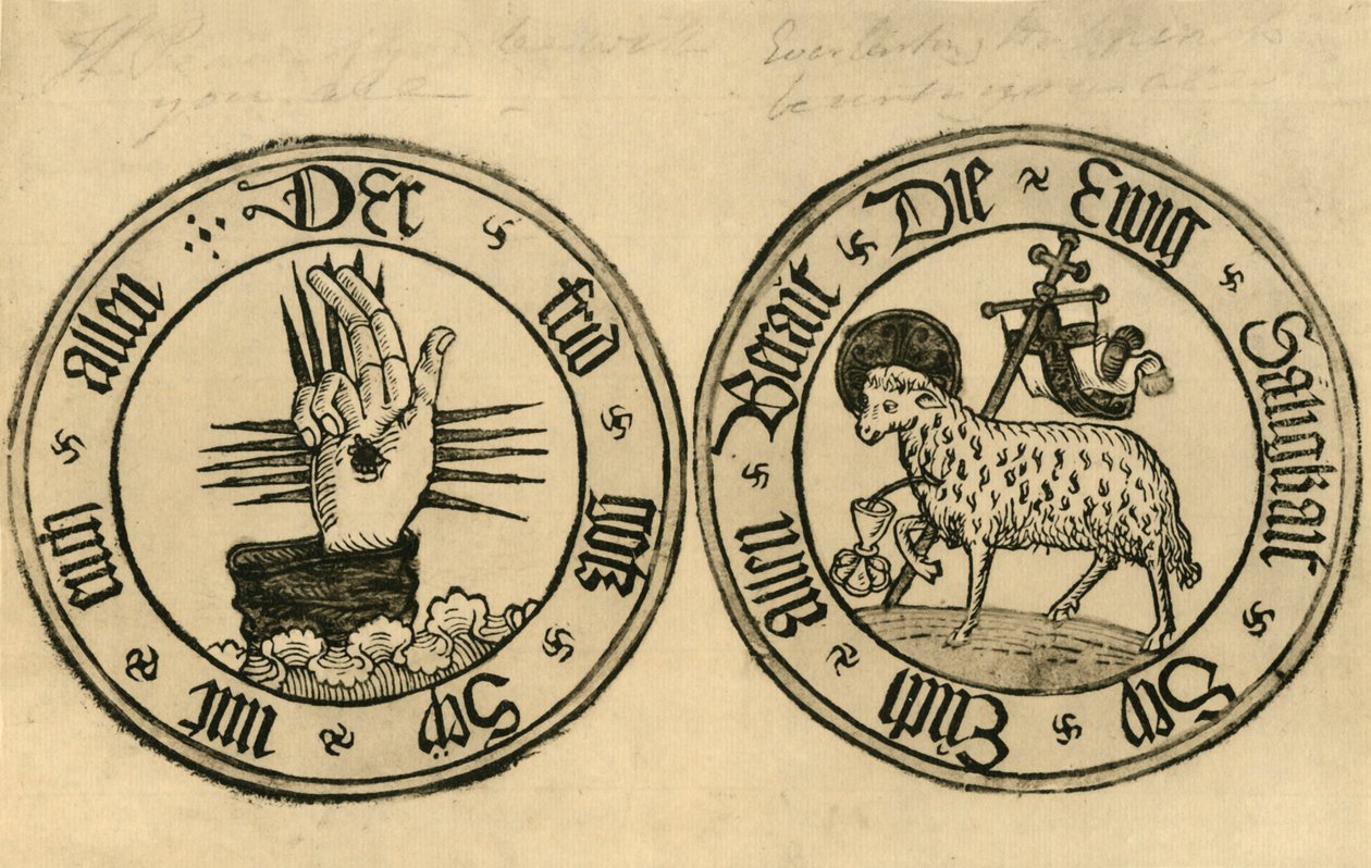 Ręka Boga i Agnus Dei, 1915. autorstwa Unbekannt