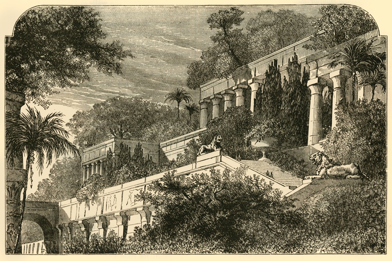 Wiszące ogrody starożytnego Babilonu, 1890 r. autorstwa Unbekannt