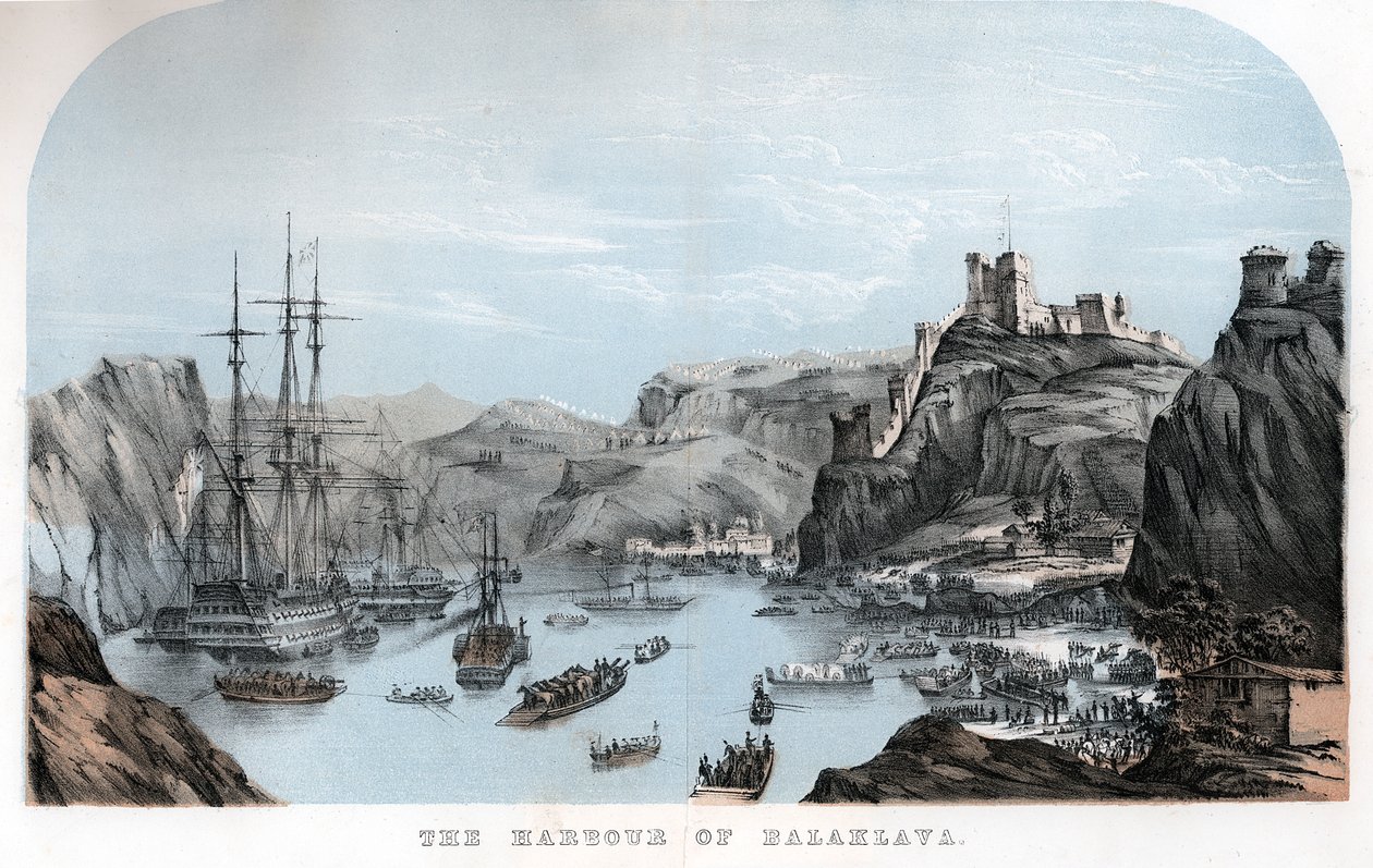 Port Balaklava, wojna krymska, ok. 1854 r., ok. 1860 r. autorstwa Unbekannt