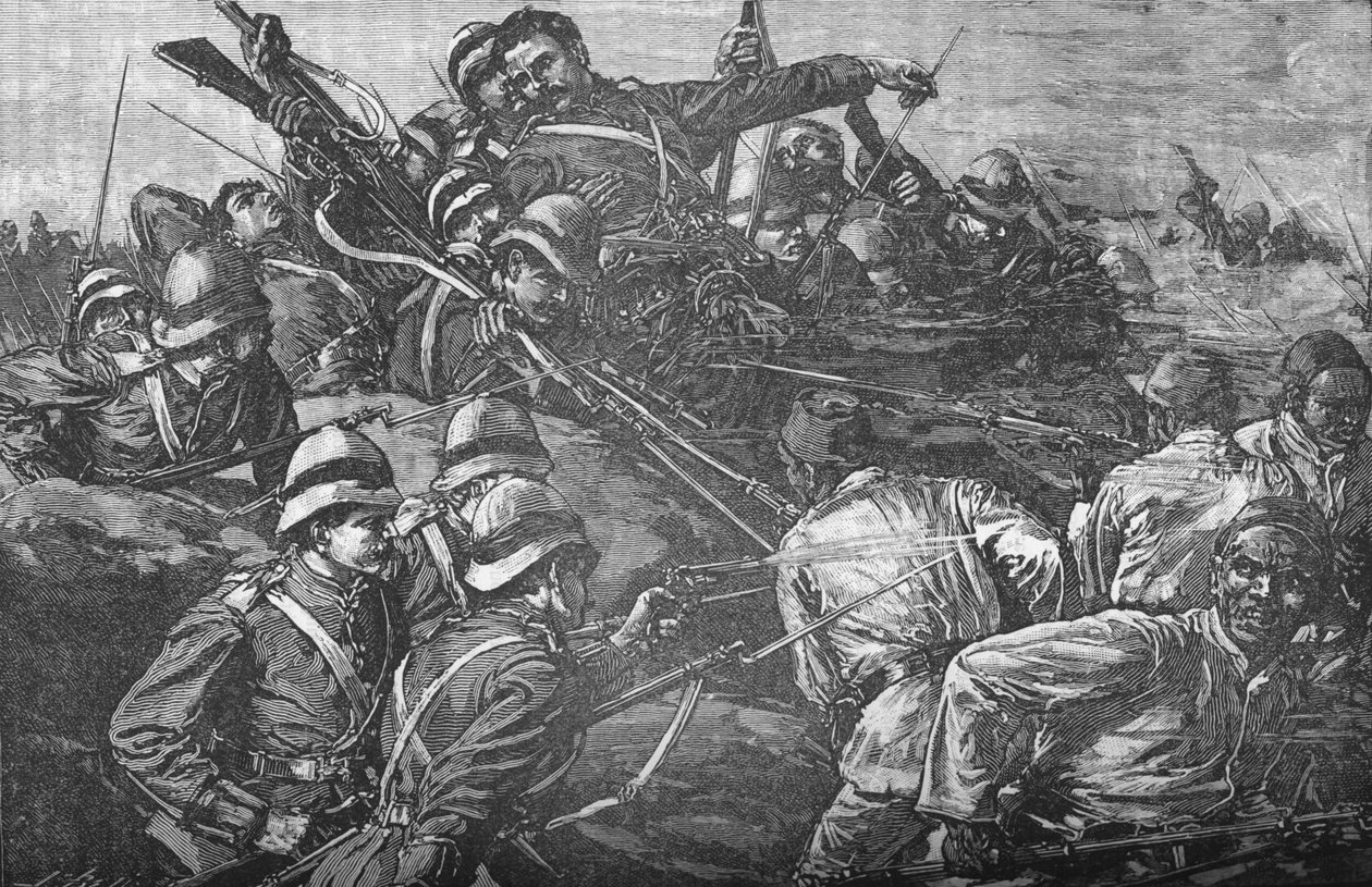 Brygada Wyżynna szturmuje okopy w Tel-El-Kebir, ok. 1882 r. autorstwa Unbekannt
