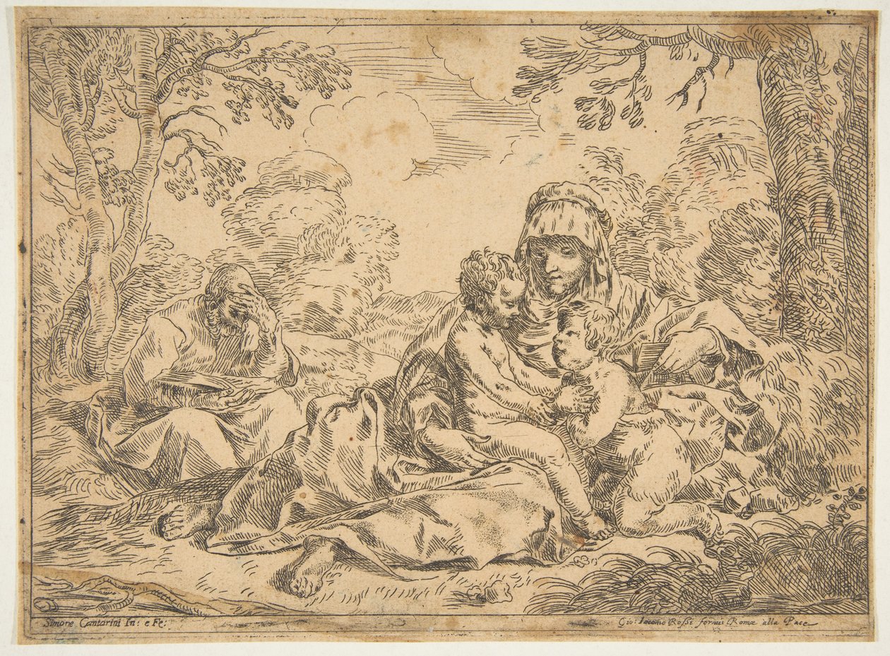 Święta Rodzina ze św. 1639-1648 lub później. autorstwa Unbekannt