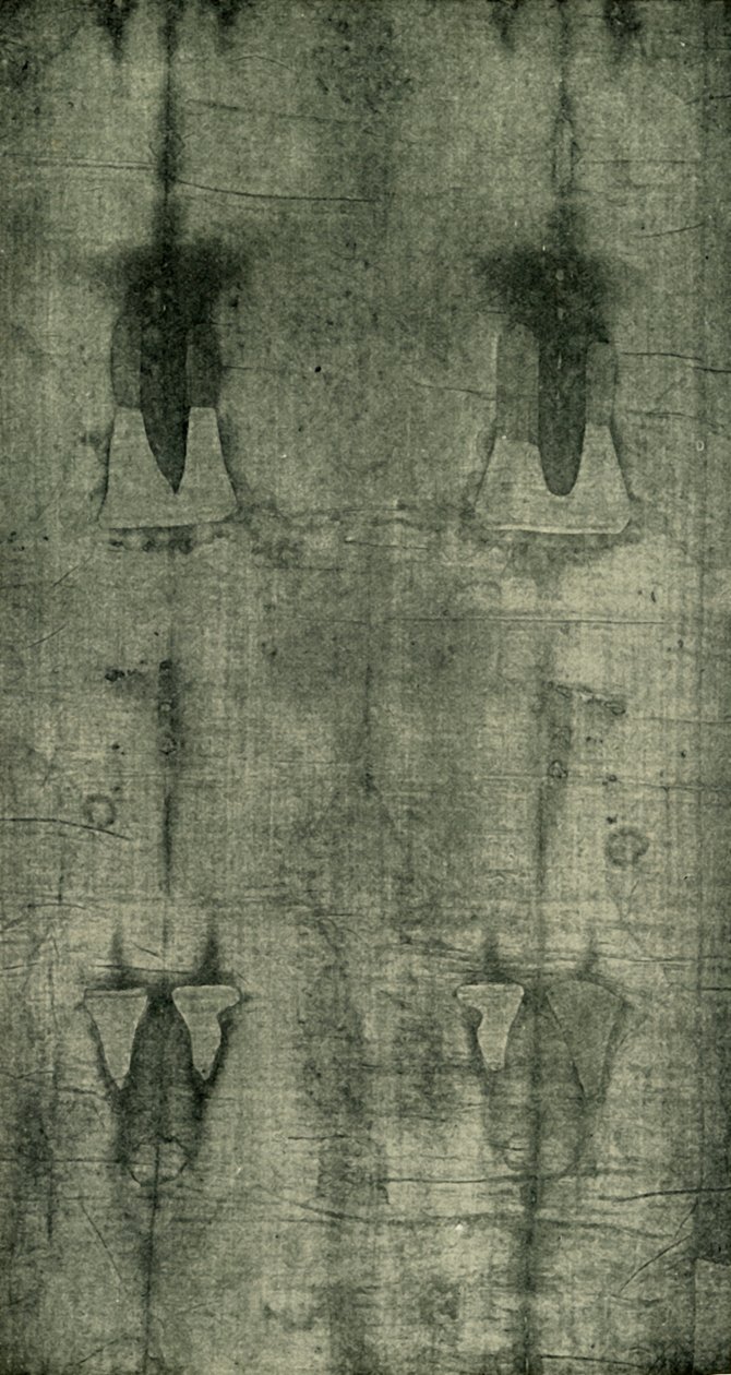 Święty Całun - Odcisk ciała widzianego z tyłu, 1902. autorstwa Unbekannt