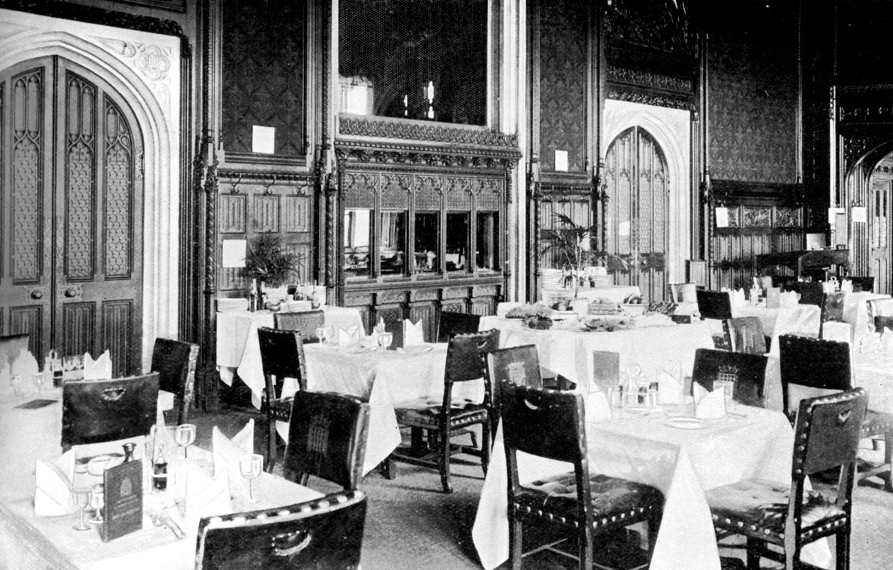 Jadalnia Izby Gmin, Pałac Westminsterski, Londyn, ok. 1905 r. autorstwa Unbekannt