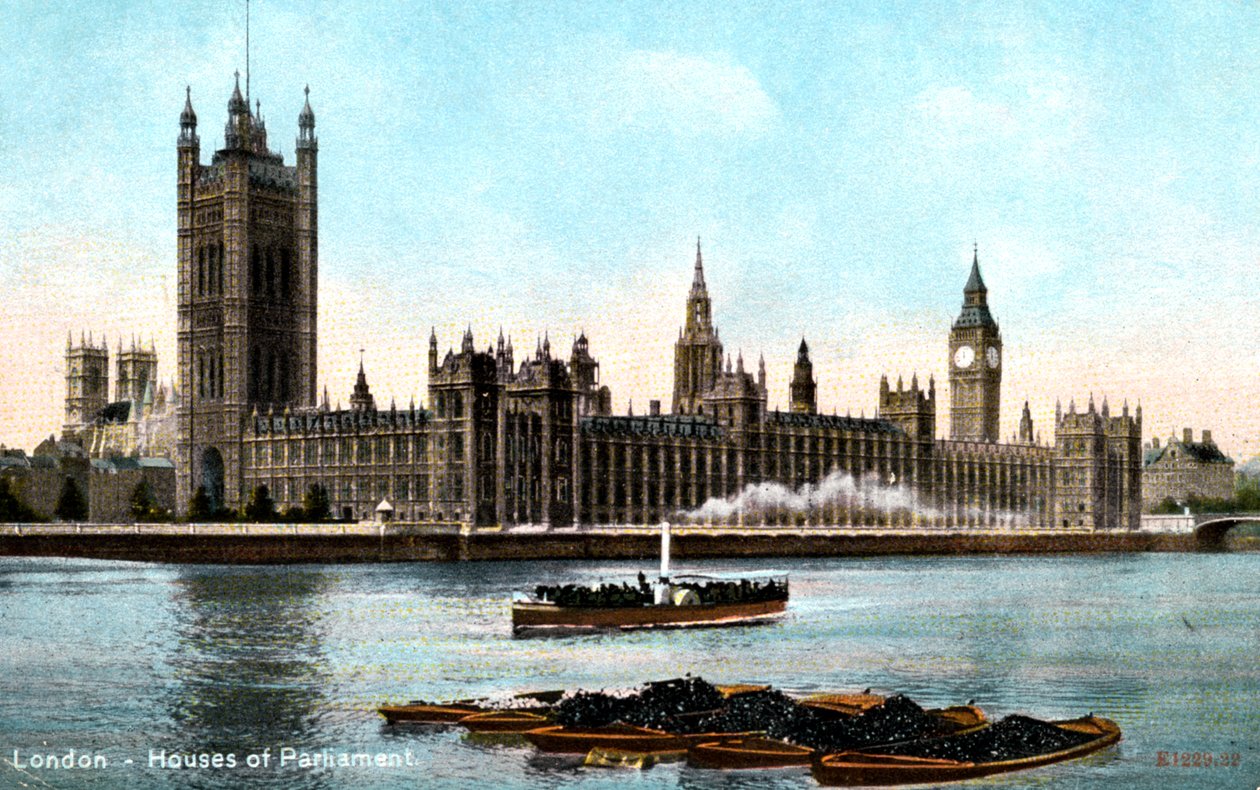 Houses of Parliament, Westminster, Londyn, początek XX wieku autorstwa Unbekannt