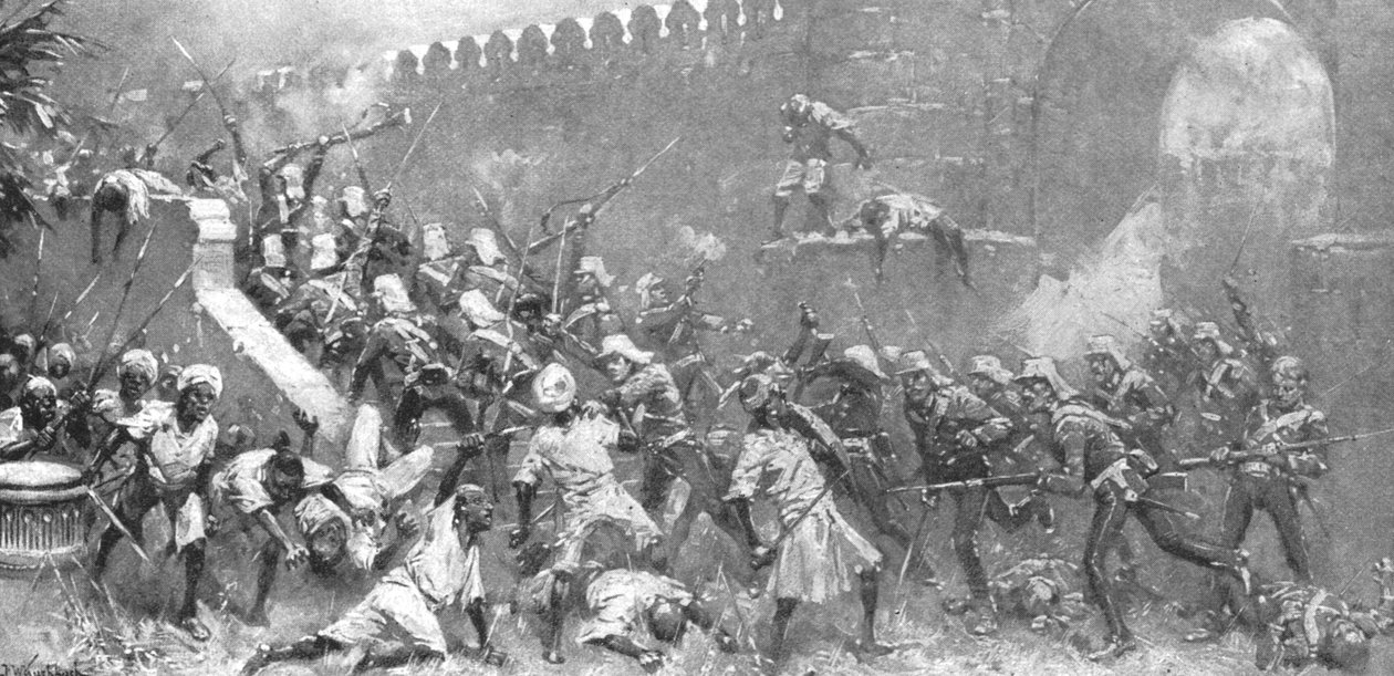 Bunt indyjski, 1857-58: Szturm na Bramę Kaszmirską, Delhi, 14 września 1857, 1901. autorstwa Unbekannt