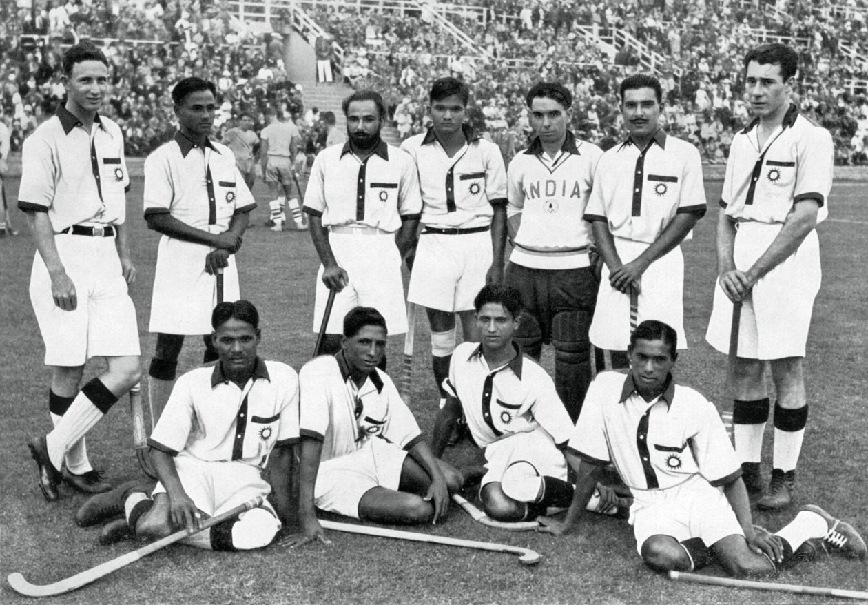 Indyjska drużyna hokejowa, zdobywcy złotych medali, Igrzyska Olimpijskie w Berlinie, 1936 autorstwa Unbekannt