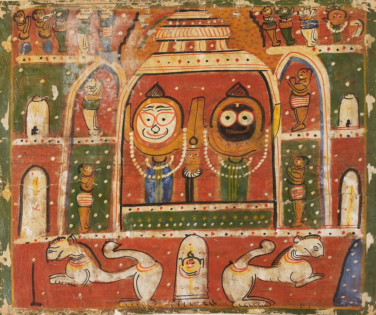 Trio Jagannatha w sanktuarium w Puri, 1931 lub 1932 autorstwa Unbekannt