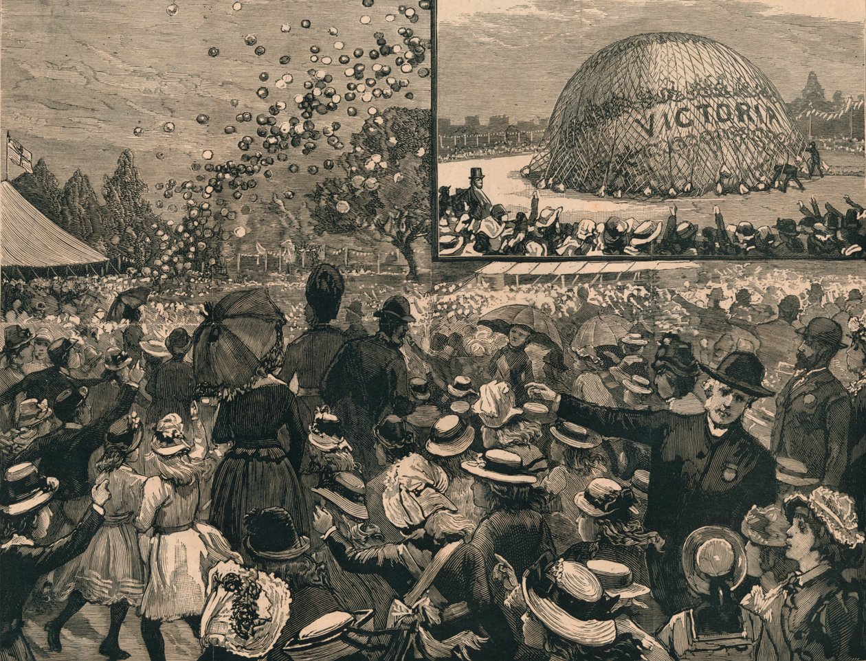 Festyn jubileuszowy dla dzieci londyńskich szkół w Hyde Parku, 1887. autorstwa Unbekannt
