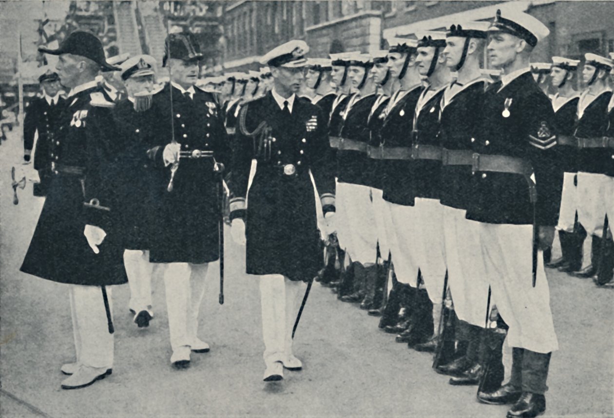 Król otwierający Tydzień Marynarki Wojennej w Portsmouth, c1935, 1937. autorstwa Unbekannt