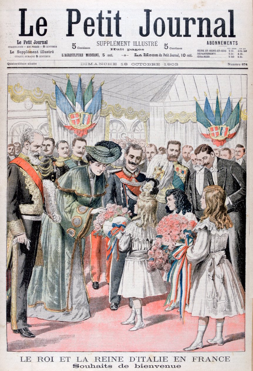 Król i królowa Włoch we Francji, 1903 autorstwa Unbekannt