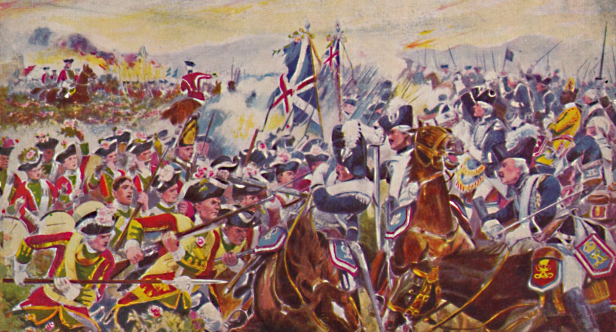 Królowie posiadają lekką piechotę Yorkshire. Bitwa w Rosefields pod Minden, 1759, 1939 autorstwa Unbekannt
