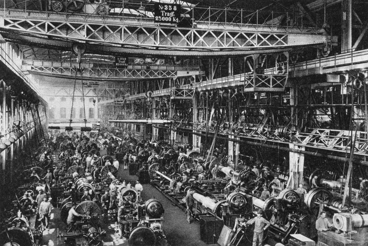 Fabryka broni Kruppa nr 1, Essen, Niemcy, I wojna światowa, 1917 r. autorstwa Unbekannt
