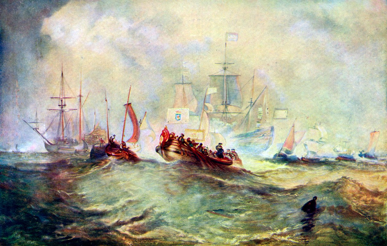 Lądowanie Wilhelma Orańskiego w Torbay, 1688, ok. 1920 autorstwa Unbekannt