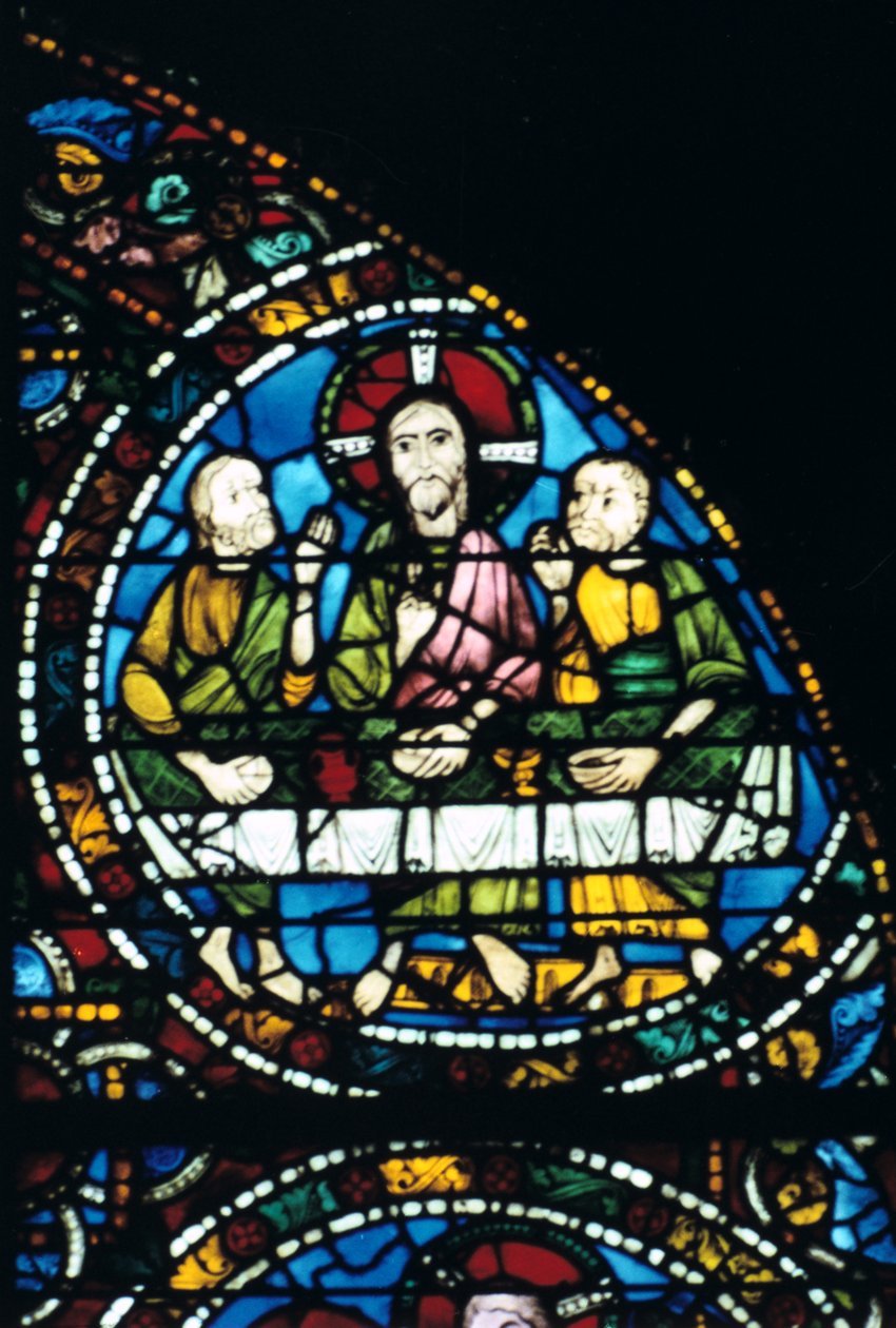 Ostatnia Wieczerza, witraż, Katedra w Chartres, Francja, 1194-1260 autorstwa Unbekannt