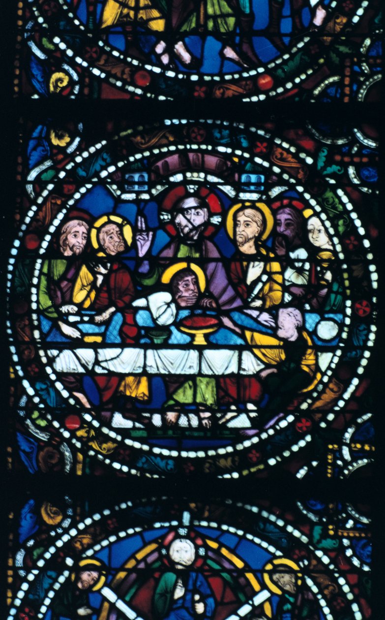 Ostatnia Wieczerza, witraż, Katedra w Chartres, Francja, 1205-1215 autorstwa Unbekannt